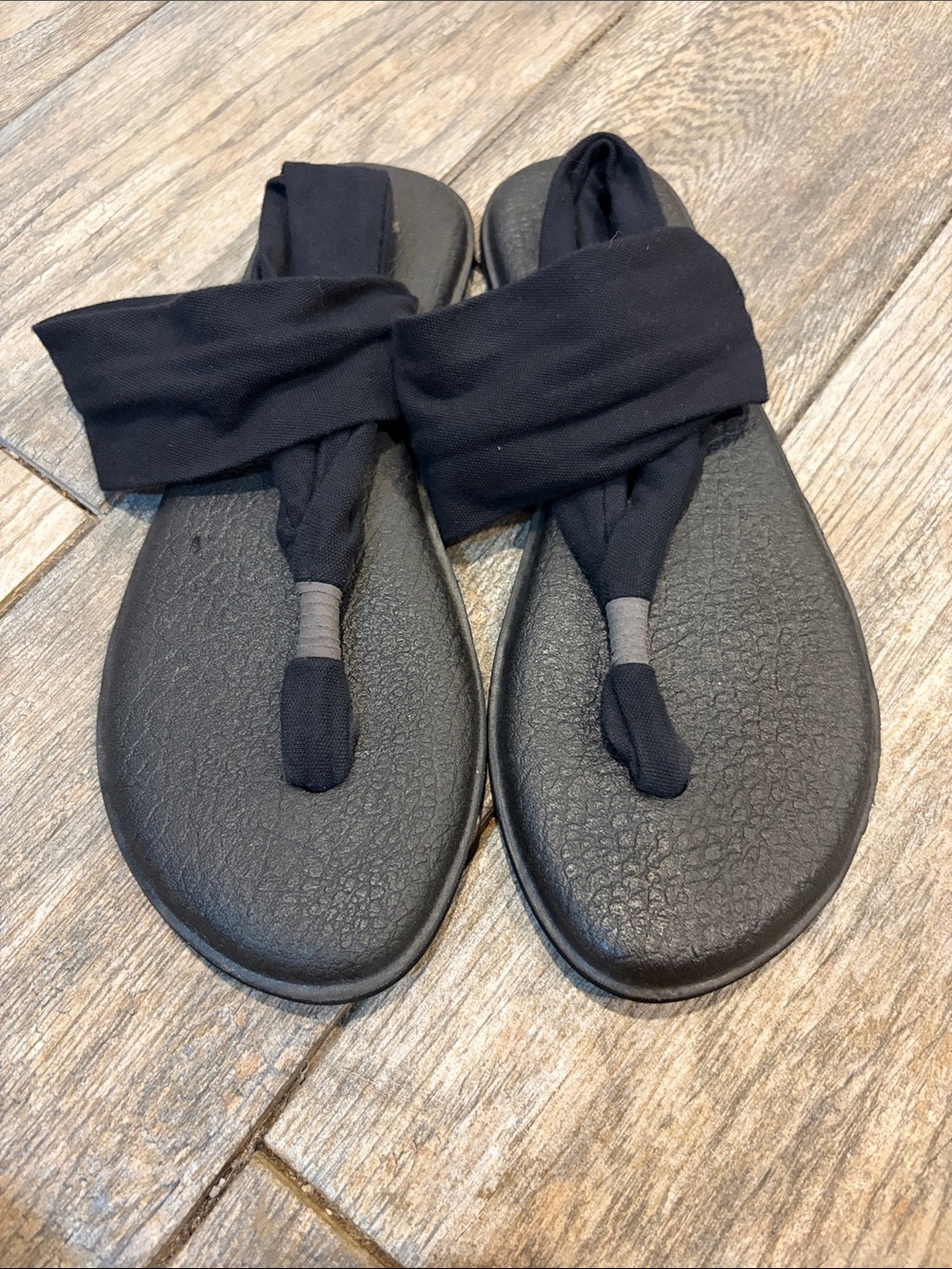 Sanuk Yoga Sling Sandals Black Women’s size 10